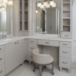 L Shaped Bathroom Vanity With Makeup Table